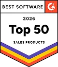 G2 Best Software 2026 · Top 50 em produtos de vendas